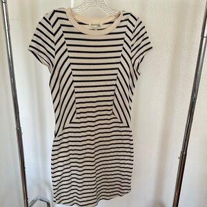 Monteau Navy and White Striped Mini Dress